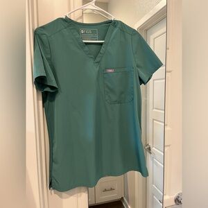 Figs Set FREEX Eucalyptus Catarina Xs Top & Zamora High Waisted Petite Xs Pants